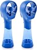 O2COOL 2 Pack Elite Battery Powered Handheld Water Misting Fans Blue
