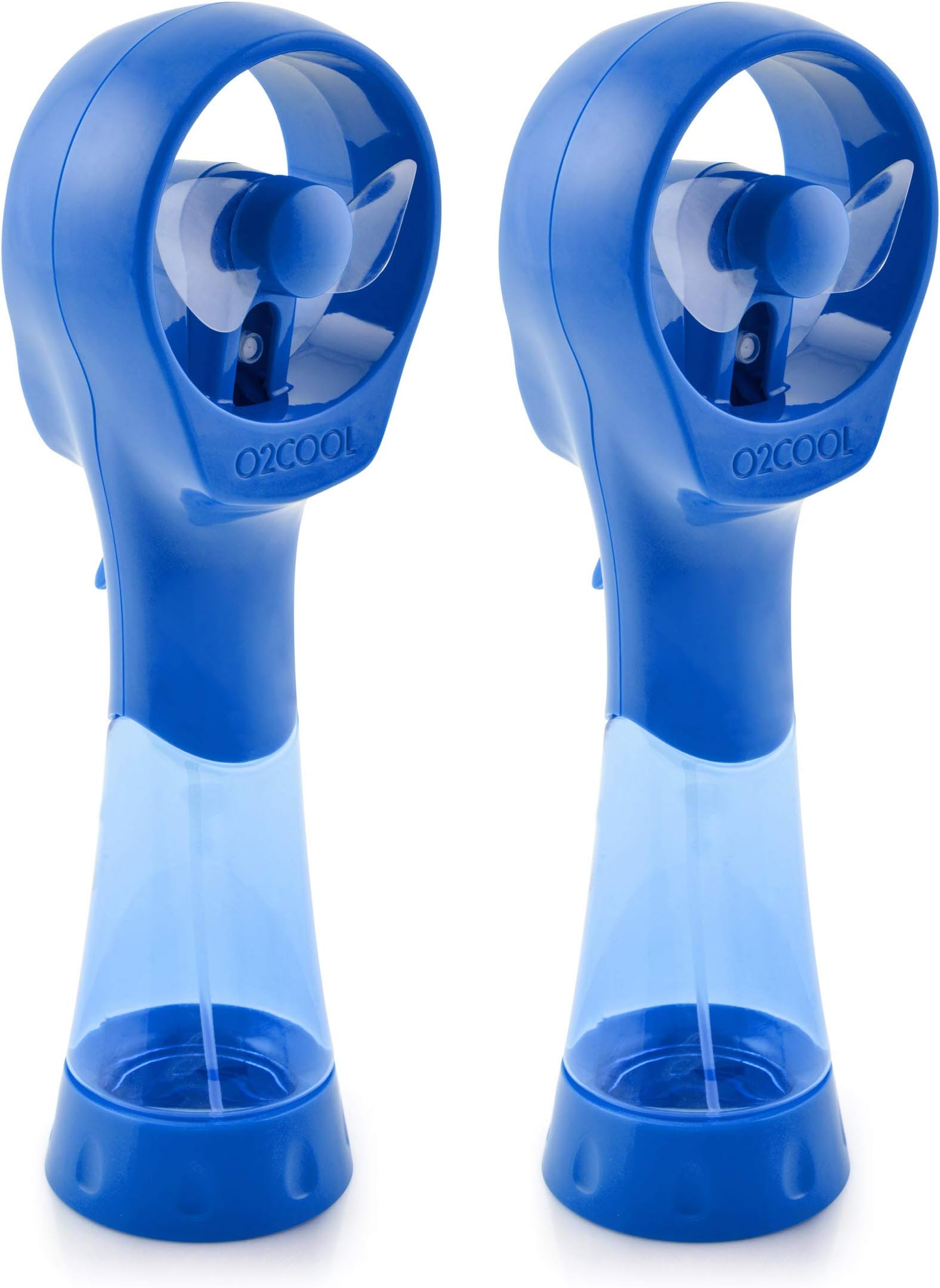 O2COOL 2 Pack Elite Battery Powered Handheld Water Misting Fans (Blue)