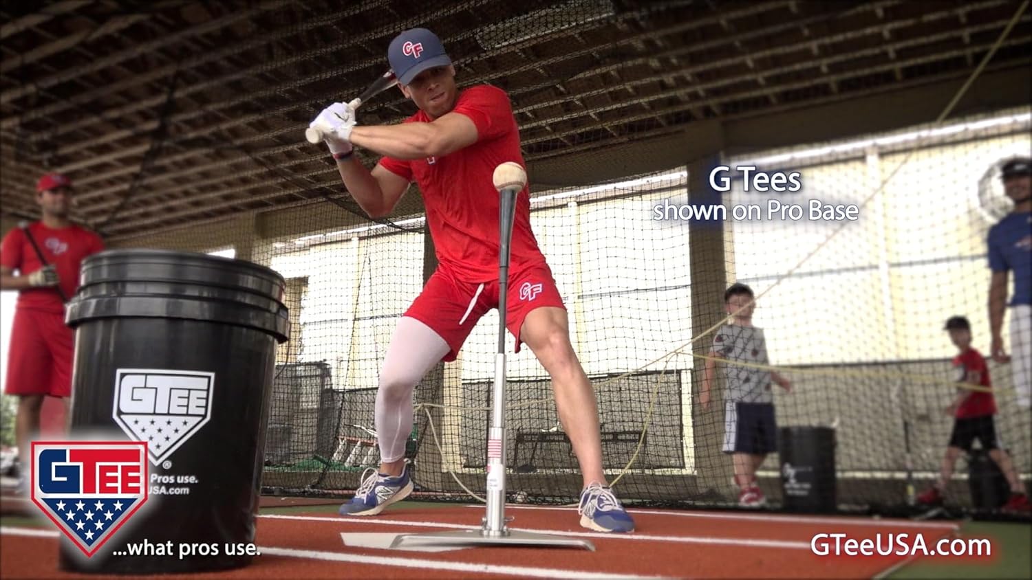 G Tee Pro 20" (51cm) Baseball/Softball Batting Tee Base | Height 18"-30" | Flexible Rubber Cup | Stainless Steel & Aluminum Base | Best Tee for All Ages | Used by Pros | 2 Year Warranty | Made in USA