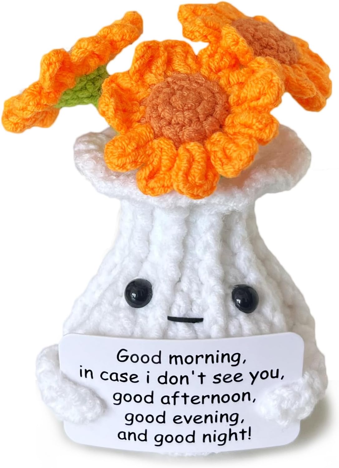 Gifts for Mom Positive Crochet Daisy with Message Card - I Always Need You - Handmade Knitted Plant Decor, Inspirational Gift for Women, Christmas Thanksgiving Birthday Presents for Mom
