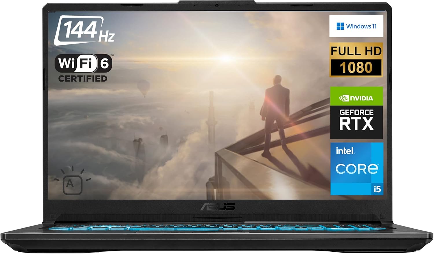 ASUS TUF 17.3" Gaming Laptop, 144Hz FHD 1080p Display, Intel Core i5-11260H (6 cores), GeForce RTX 3050, 32GB RAM, 1TB PCIe SSD, HDMI, WiFi 6, RGB Keyboard, Win 11 Home, Eclipse Grey