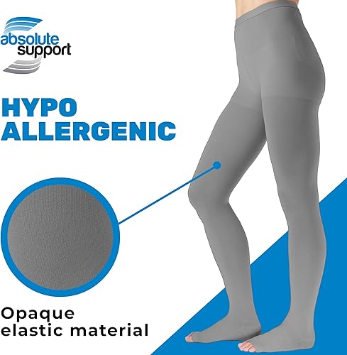 Miniatura 23 de Absolute Support - Medias de compresión opacas con puntera abierta, firme apoyo, 20-30 mmHg, M