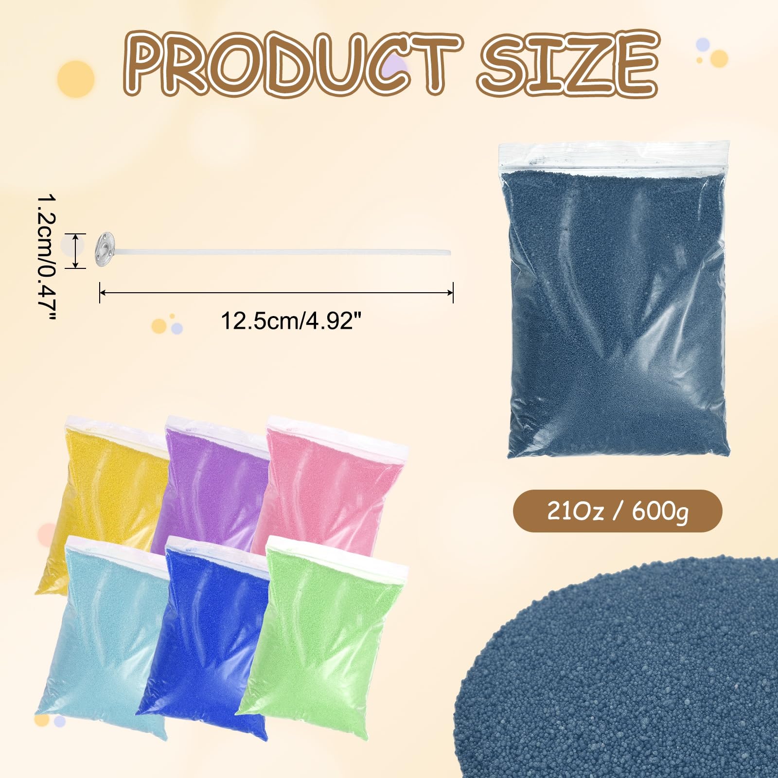 MECCANIXITY Candele di sabbia perlata con 50 stoppini da 600 g, ricaricabili, kit per la realizzazione di cera in polvere per Natale, festa di matrimonio, fai da te, artigianato domestico, blu mare