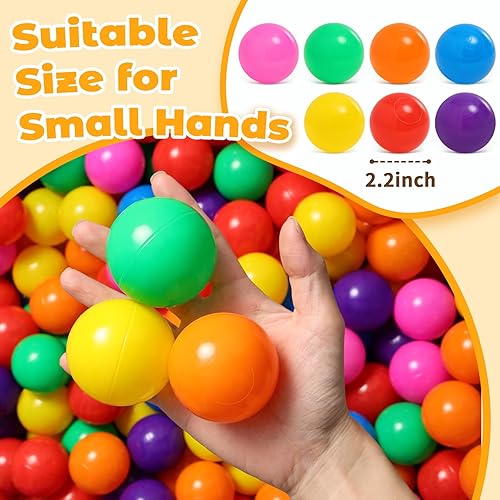 Miniatura 4 de Ball Pit Balls for Toddlers 50 100 200 Colorful Non-Toxic Balls with BPA-Free, Phthalate-Free, Crush-Resistant Polyethylene Plastic, 2.2 Inches,