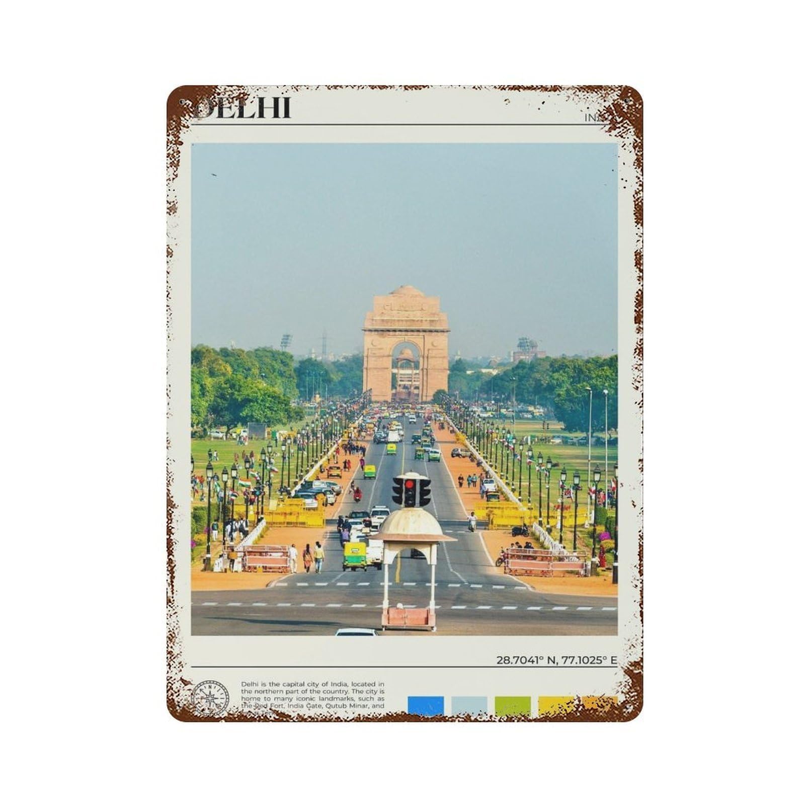 xiaoxiaoshen Real Photo Delhi Decor India Asia Wall Decor Art Metal Tin Poster Modern Home Decor Art Home Bar Shop Decorations Vintage Sign 40x30cm