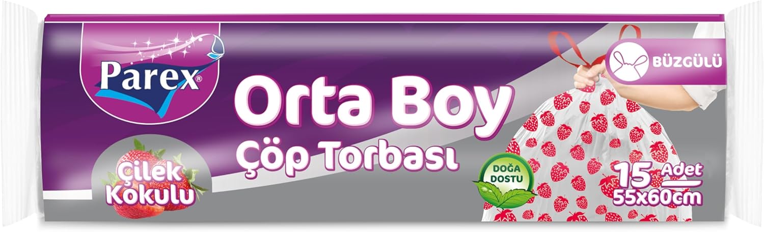 Parex Büzgülü Çöp Torbası Çilek Kokulu Orta Boy