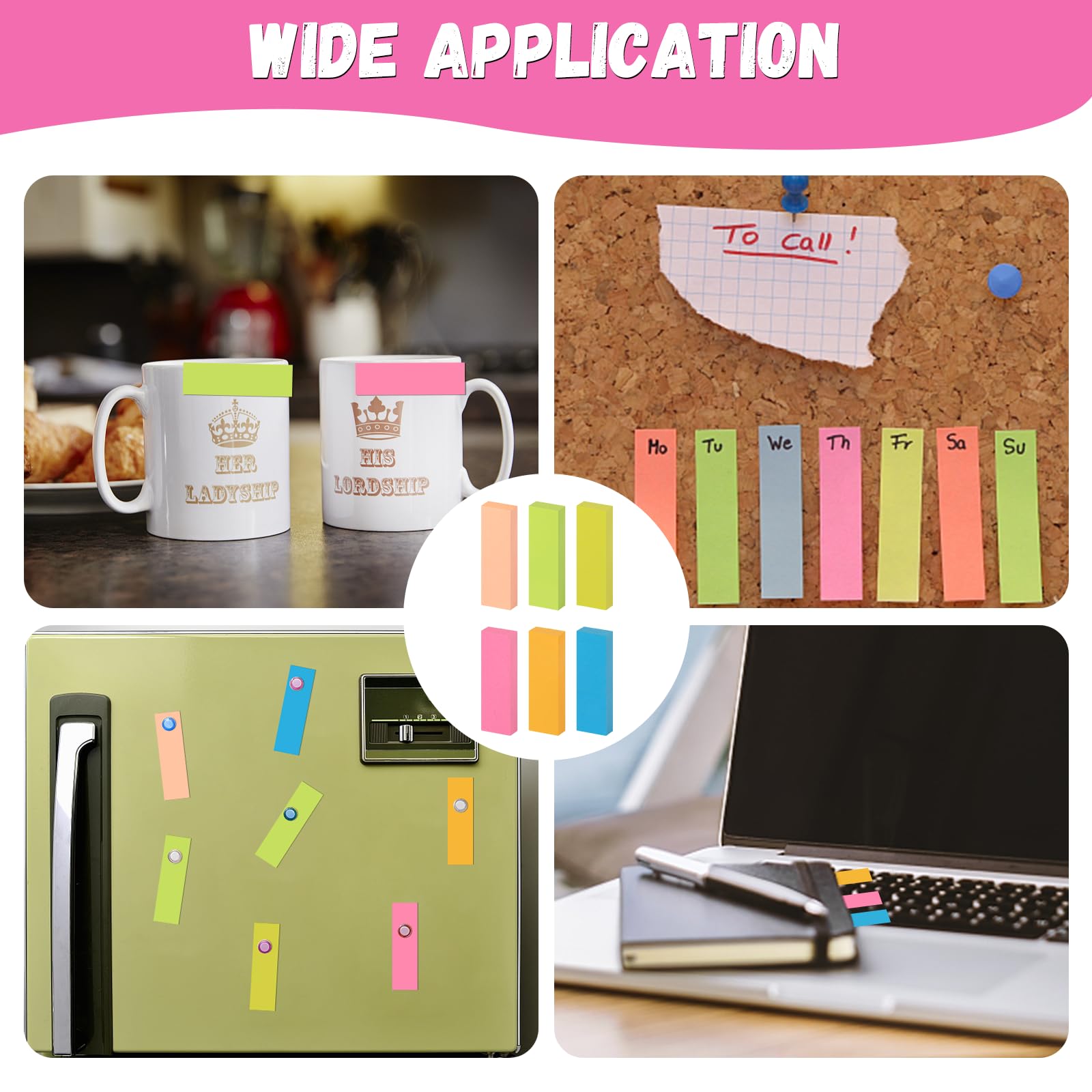 Sticky Notes, 1800 Sheets Sticky Tabs, Pastel Book Tabs, Post Notes Tabs, Coloured Annotation Tabs - Image 4