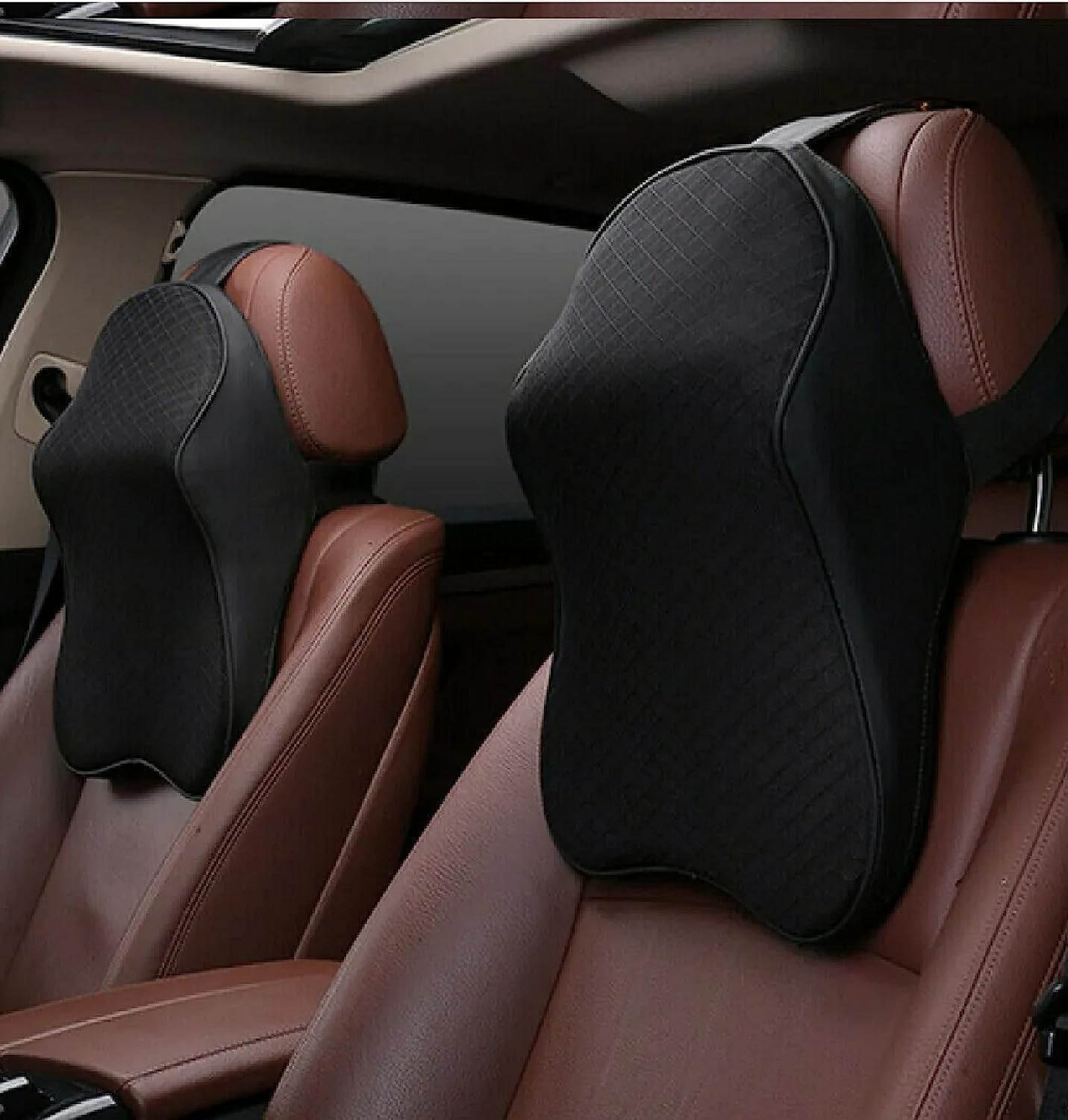 FLANXUS Memory Foam Car Head Rest|Neck Protector Comfortable Car Head Rest seat Pillow for Relieve Neck Pain -Help Relieve Neck Pain & Improve Circulation/Fit Most Vehicles (Black, Pack of 2) (B0CQZ5Y2K5) Amazon Price History, Amazon Price Tracker