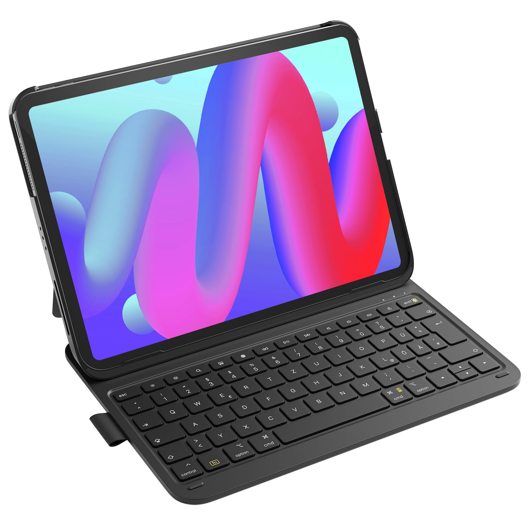 Inateck iPad 11(A16) Hülle mit Tastatur, iPad 10 Gen. Hülle mit Tastatur, für iPad Air 11" M4/ M3/M2 (2026/2025/2024),Air 5/4, Pro 11,QWERTZ,Ultraleichte Tastatur mit Stifthalter,AirTap BK2007