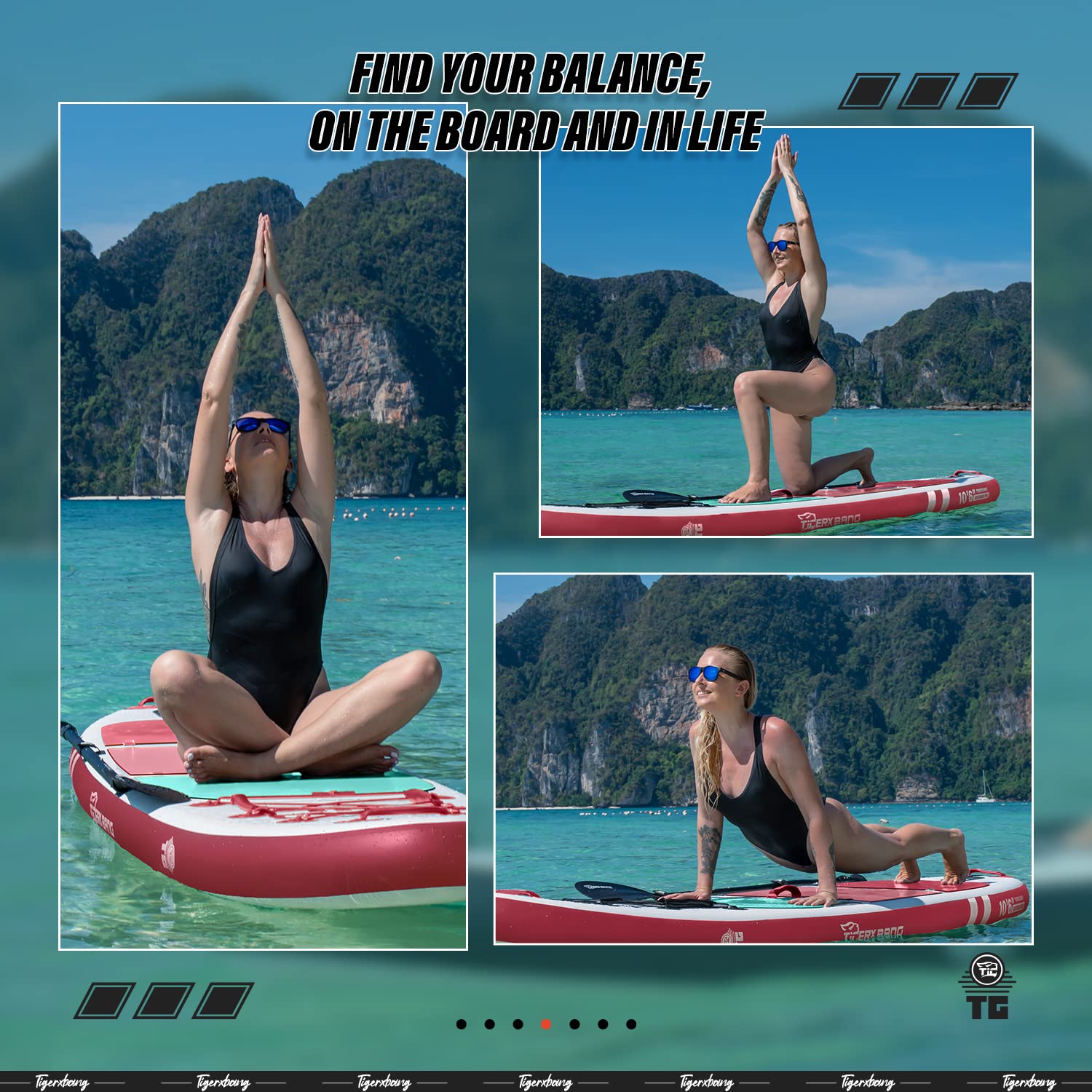 TIGERXBANG Stand Up Paddle Boards 10'6'' x 32'' x 6''丨10' x 31'' x 6'' with Premium SUP Board Accessories, Inflatable Paddle Boards for Adults/Kids Stand Up PaddleBoarding