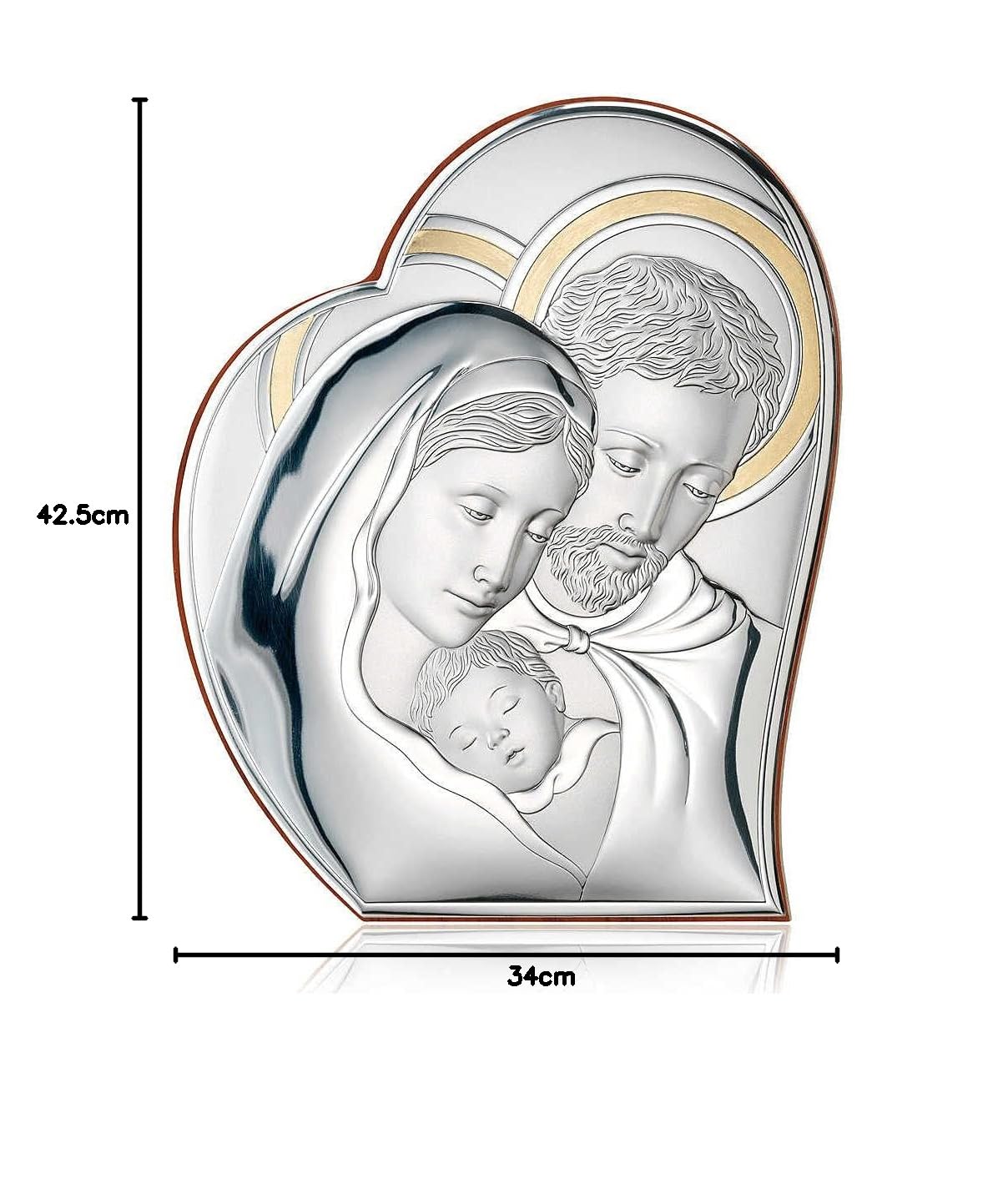 Panel Sagrado Familia 34x42.5 con oro retro madera