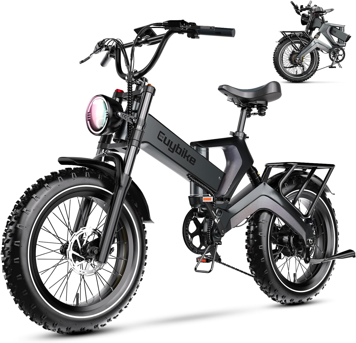 2000W/3000W Peak Motor Electric Bike for Adults, 48V/52V 25AH/30AH Battery Full Suspension Foldable Ebike, 20"x4.0" Fat Tires 35MPH Dirt Bike, 100/120 Miles Hydraulic Brake Magnesium Alloy Motorcycle