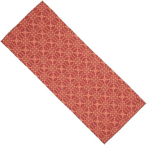 Home Collection by Raghu Marshfield - Camino de mesa jacquard rojo y bronceado, 14 x 36 pulgadas