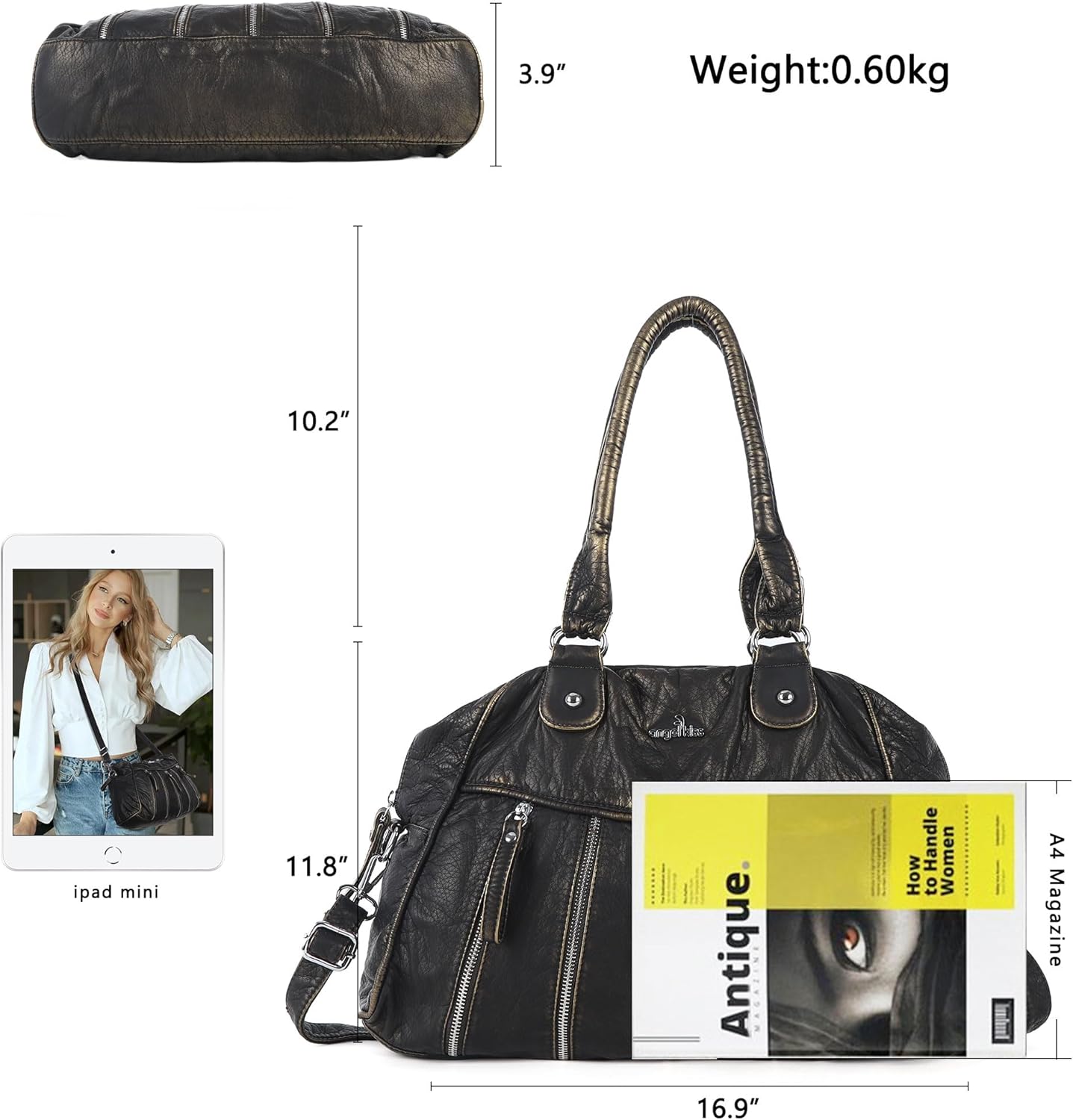 Angel Kiss Purses for Women Trendy Soft Shoulder Purses and Handbags Hobo Bags