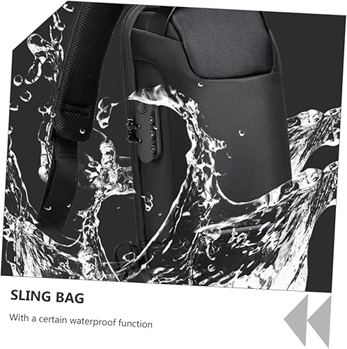 Vista 8 de VALICLUD Mochila de viaje impermeable bolsa de pecho bolsa inclinada tela Oxford bolsa de mensajero deportivo hombre hombres bolsas de hombro, Negro