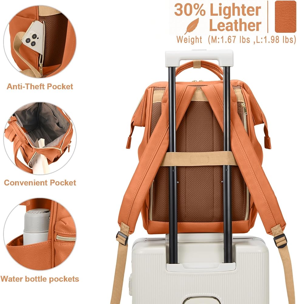 Amazon.com: Kah&Kee Leather Laptop Backpack for Women, 15.6-16