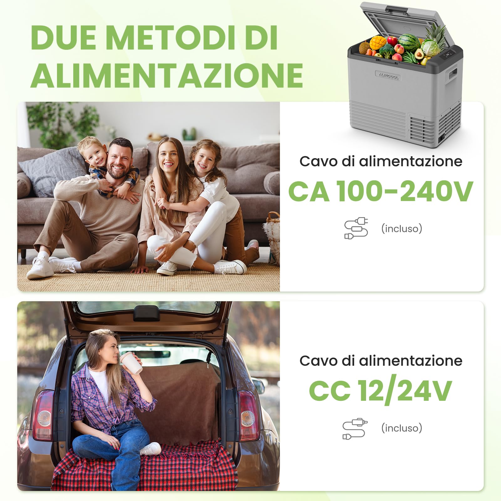 Alpicool CL50 45L Frigoriferi per Auto, Nuovo 2026 Frigoriferi Portatile Elettrico 12/24V DC 100~240 Volt AC Frigo Portatile, -20℃-20 ℃,Mini Frigorifero da Campeggio per Camion Barca Viaggio Picnic