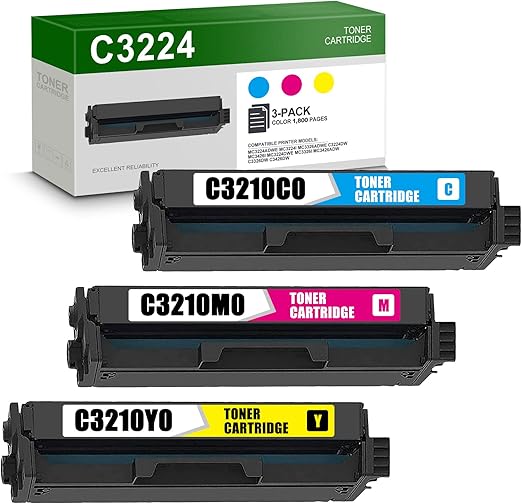 3 Pack C3224 C3210C0 C3210M0 C3210Y0 Toner Cartridges Replacement for