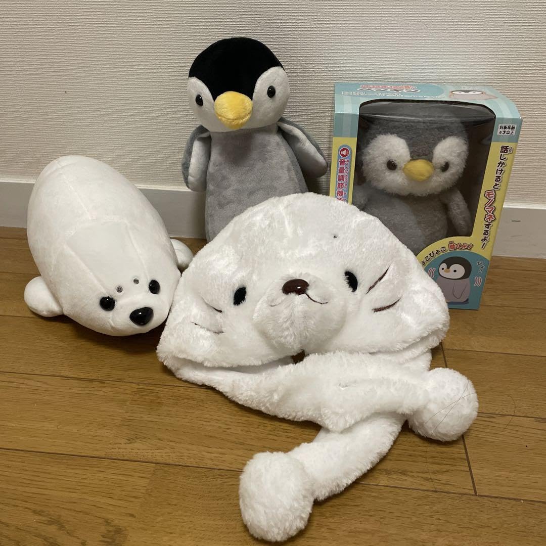 Amazon.co.jp: ペンギン、アザラシぬいぐるみ4点セット : おもちゃ