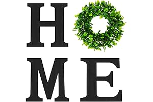 12 Inch Wooden Black Framed Home Wreath Wall Sign