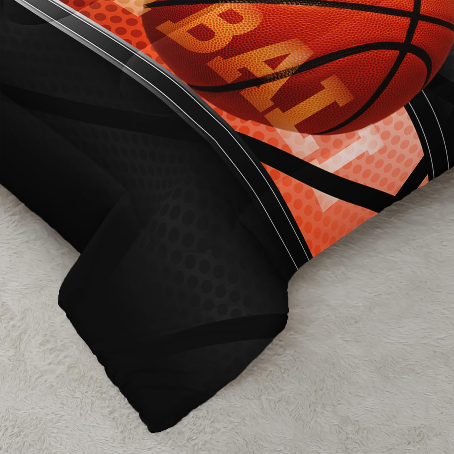 AILONEN Bedding Set, Queen 3D Basketball Comforter Set for Boys Kids Teen, Microfiber, 1 Comforter + 2 Pillowcases - Image 3