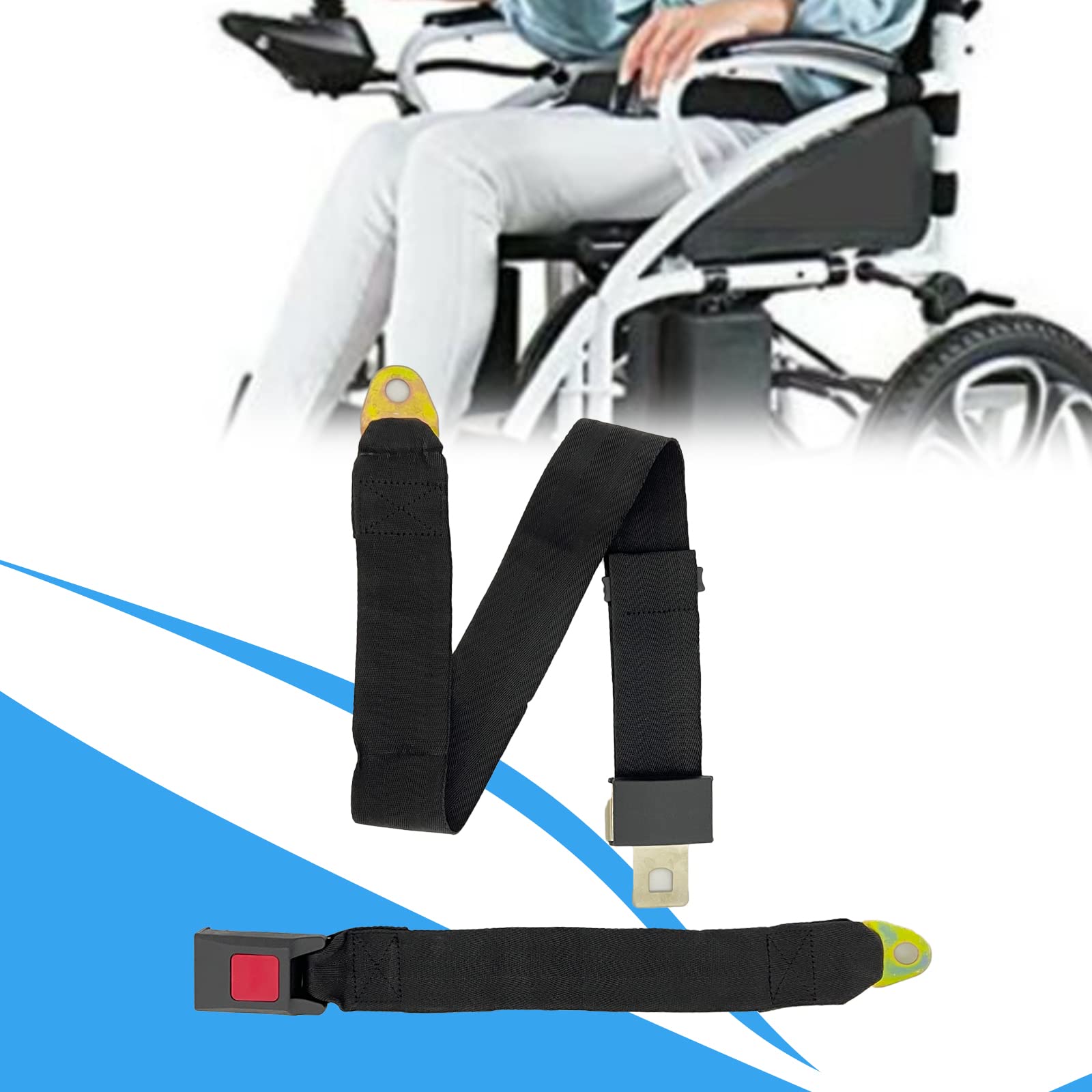 Cinturón de seguridad para silla de ruedas para ancianos, scooters eléctricos anticaídas, correa de repuesto para pacientes discapacitados, liberación rápida ajustable