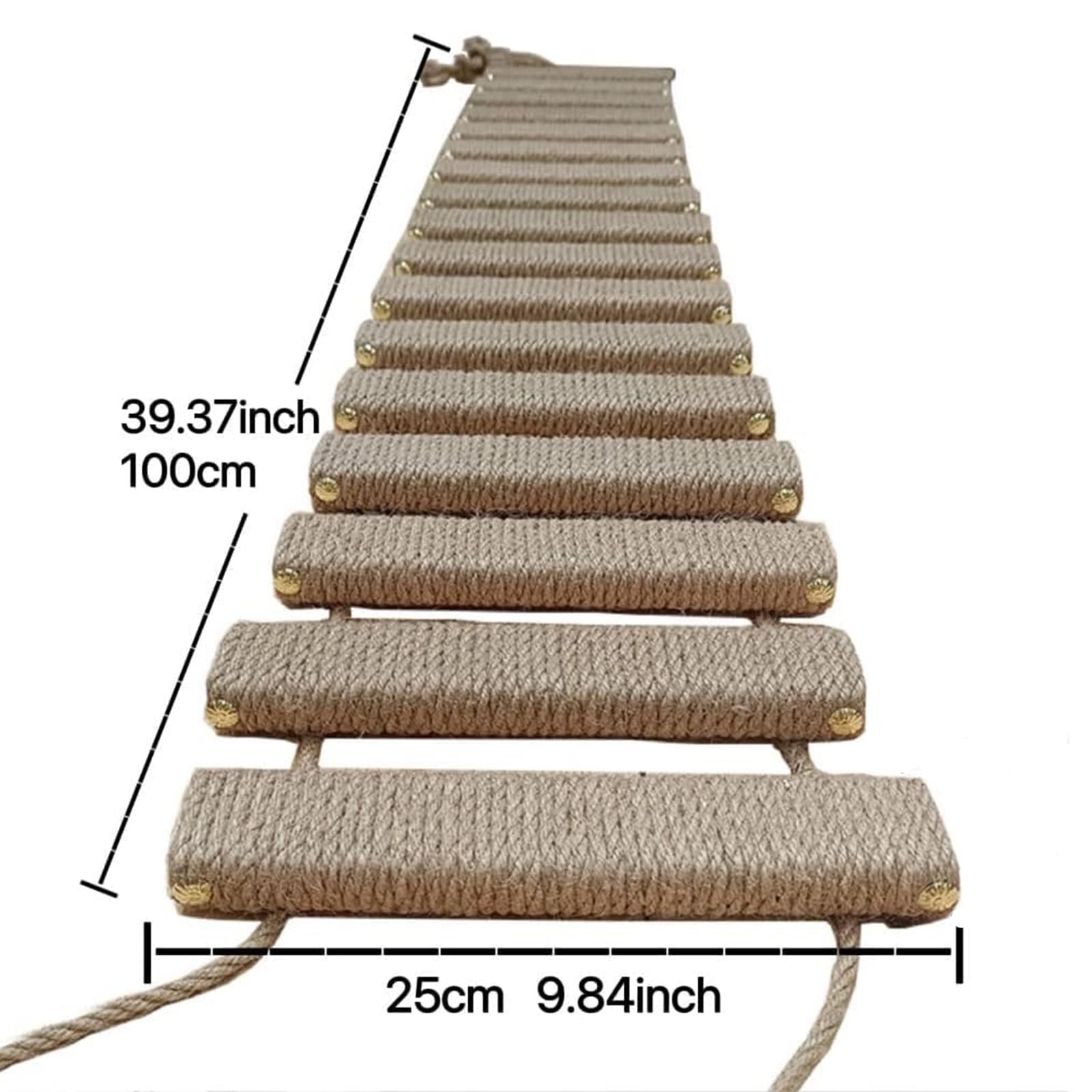 Katzenleiterbrücke für Wand, Katzenklettergerüst, Kletterseil Leiter für Katze, Spielzeug, Outdoor Katzenbaum, Sisalseil Klettergerüst, Haustiermöbel (A, 100cm, 1)