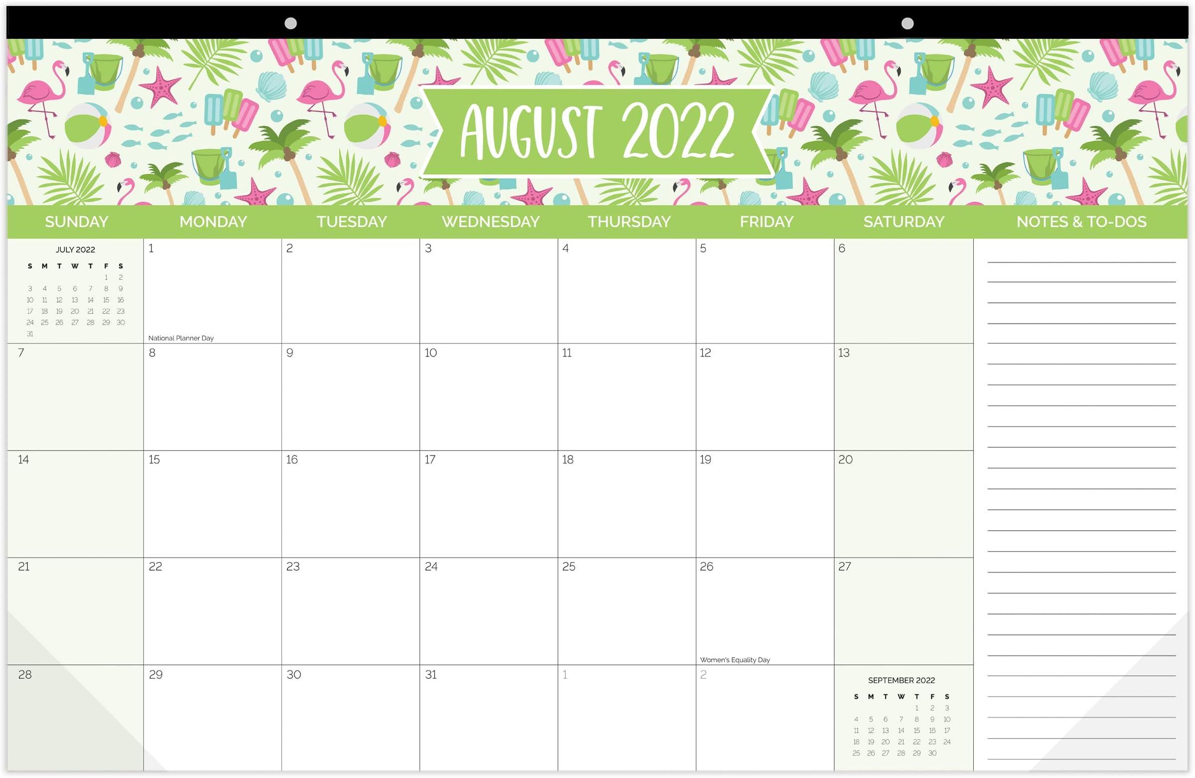 bloom daily planners 2022-2023 Academic Year Hanging Wall/Desk Monthly Calendar Pad (August 2022 - July 2023) - 11" x 17" - Holiday Icons