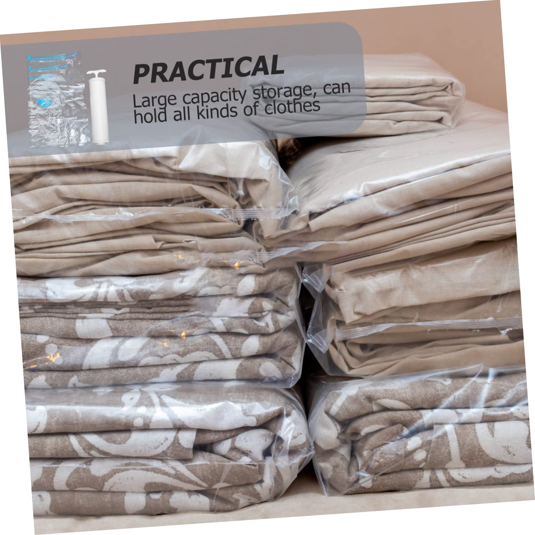 Gatuida Sacchetti per Compressione Sottovuoto Riutilizzabili 10 Pezzi Set di 30x50cm, 50x70cm, 70x100cm Pompa Bianca per Abiti, Coperte e Valigie