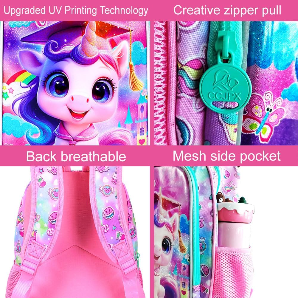 AGSDON Toddler Backpack for Girls, 13" Cute unicorn Preschool Bookbag - Image 5