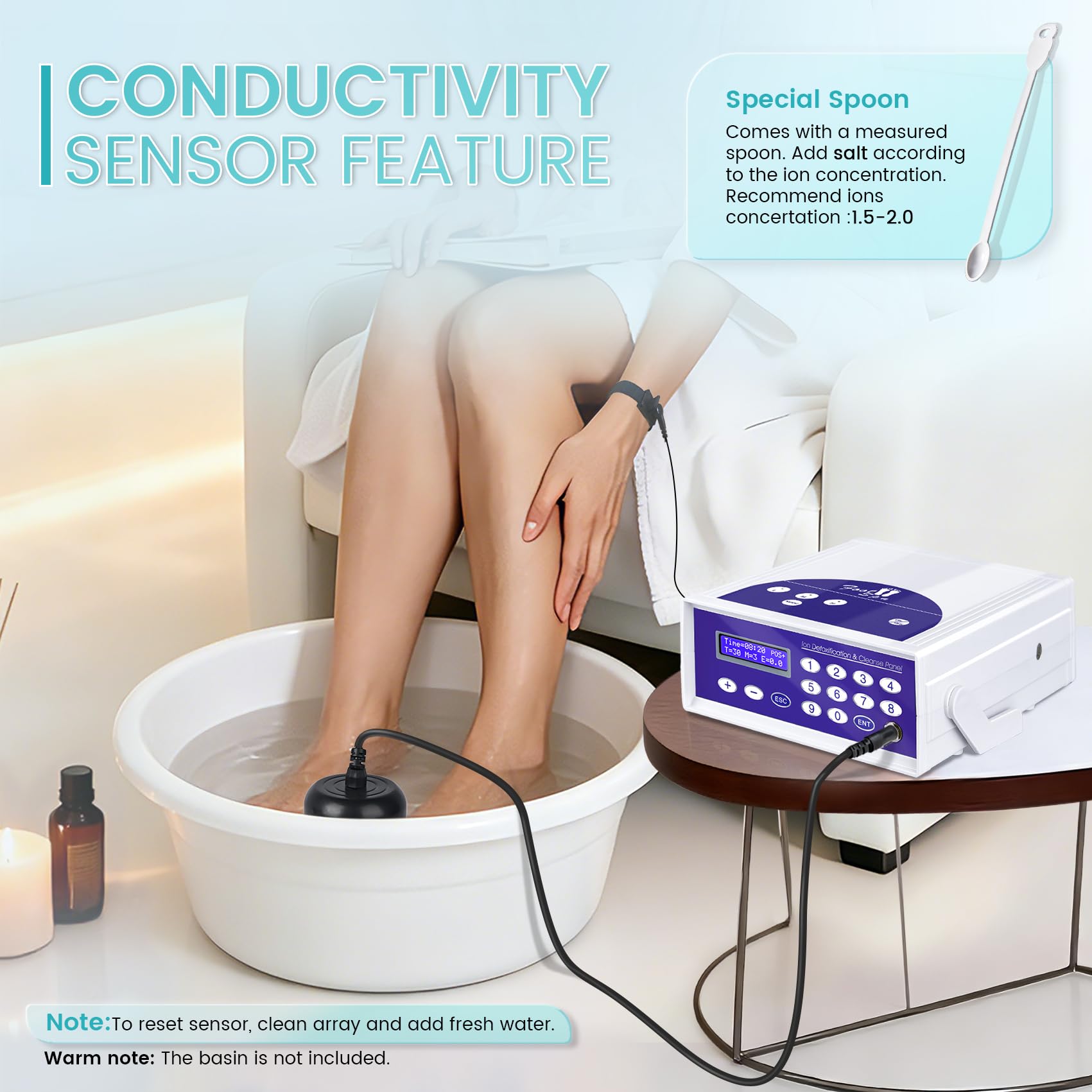 Máquina de desintoxicación iónica para baño de pies, máquina profesional de desintoxicación de pies para uso doméstico, spa iónico de limpieza de iones con pantalla LED, cinturón infrarrojo lejano