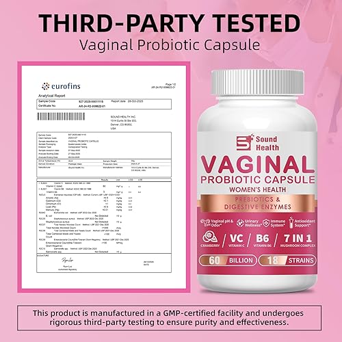 Miniatura 3 de Probióticos vaginales para mujeres, suplemento de probióticos y prebióticos Akkermansia para la salud vaginigal, equilibrio de pH, humedad, control