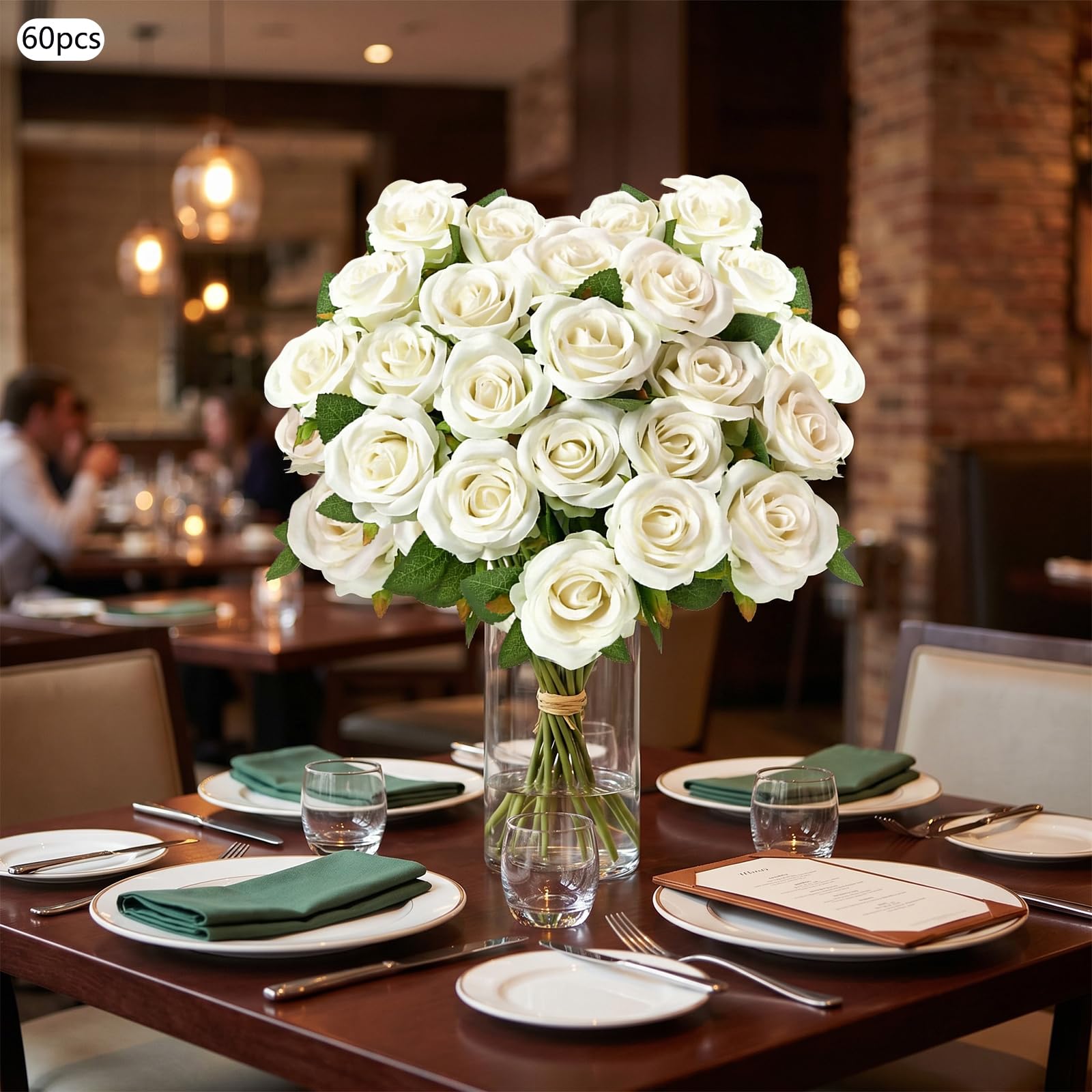 Künstliche Rosen, 60 Stück, Samt, Seide, für Dekoration, Haus, Hochzeit