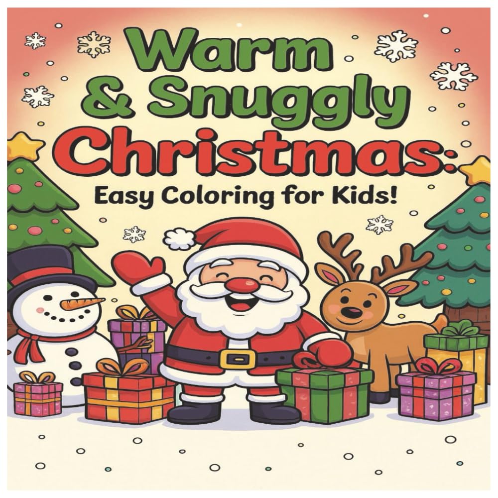 Warm & Snuggly Christmas: Easy Coloring for Kids: A Cozy Holiday Coloring Adventure for Little Artists