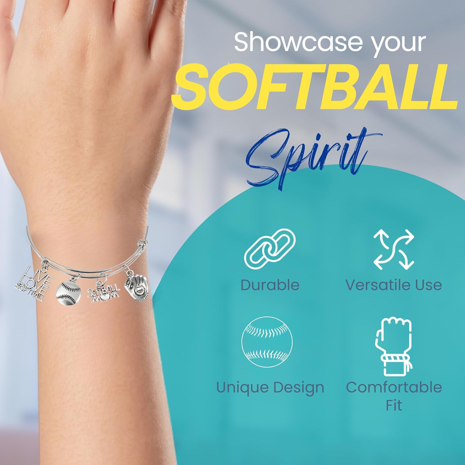 Infinity Collection Softball & Baseball Coach Bracelet - Softball Jewelry Gift for Coaches, Women, Thank You & Appreciation - Image 3