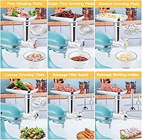 Vista 3 de Accesorios de molinillo de alimentos de acero inoxidable para batidoras de pie Kitchenaid accesorio de molinillo de carne incluye 2 tubos de relleno