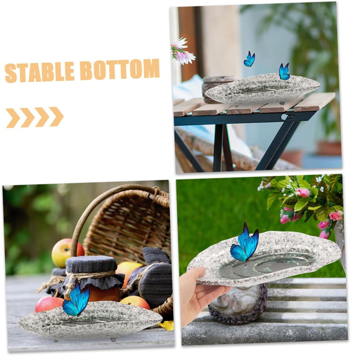 VANZACK Outdoor Butterfly Feeder Water Dish Ceramic Bee Feeder for Garden Decor