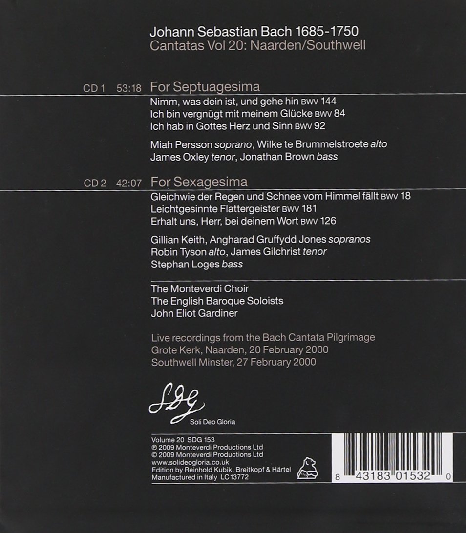 Cantatas Vol. 20