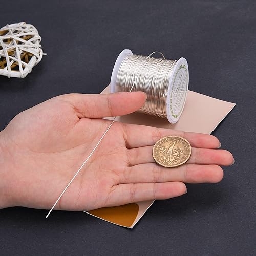 Vista 28 de Airssory Alambre de cuentas de metal de cobre de calibre 0.016 in/26, chapado de larga duración para envolver lazos torcidos, fabricación de joyas