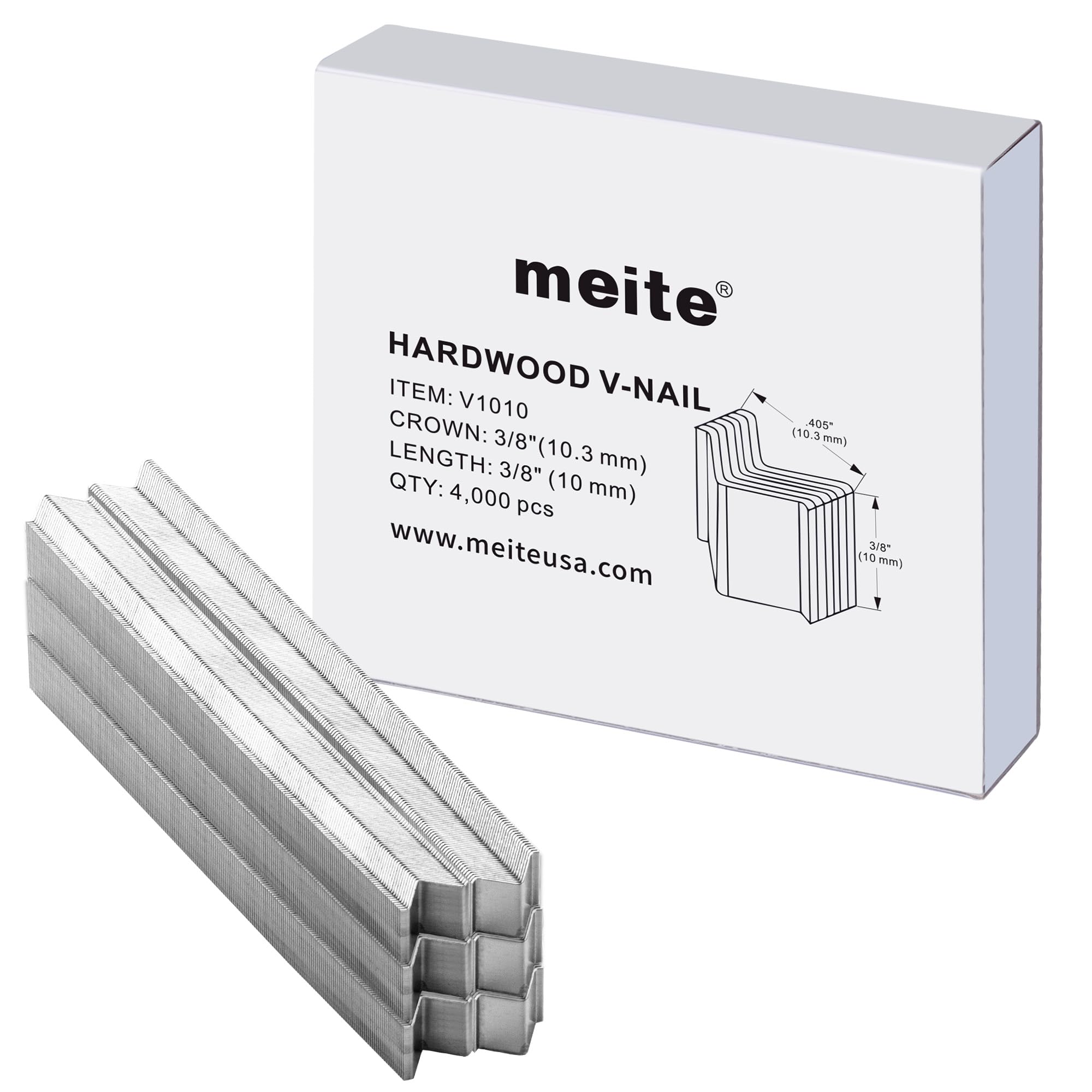 meite Picture Frame Nails 10mm(3/8-Inch) Length Hardwood V Nails 4,000 Pcs