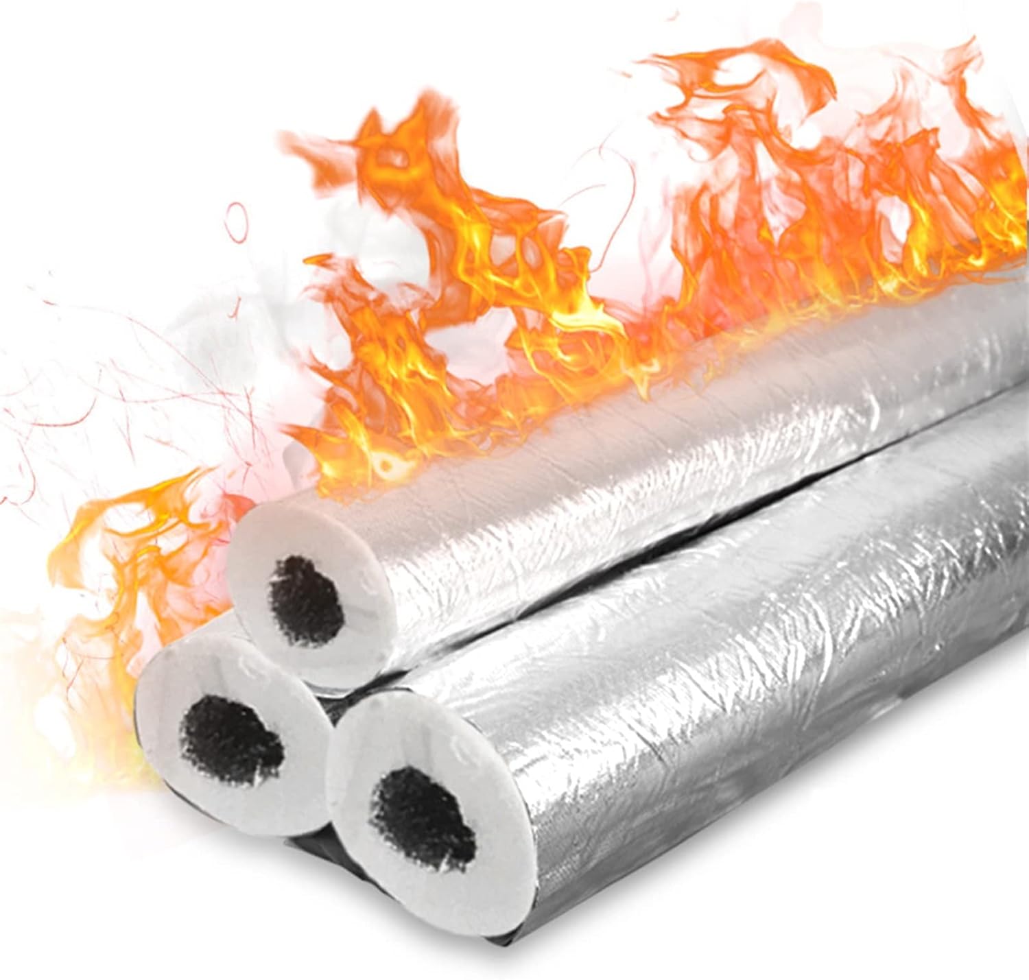 Foam Pipe Insulation Water Pipe Insulation Cotton Aluminum foil self-Adhesive Insulation Pipe 20mm Thicken Anti-Freezing Insulation Pipe ID27-250mm(133mm)