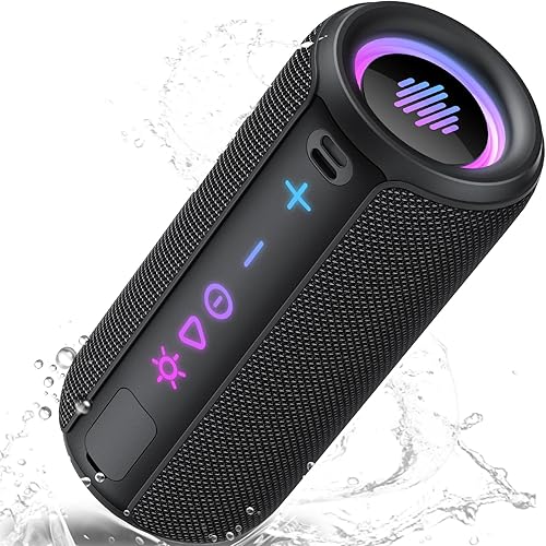 Portable Speaker Bluetooth 5.4, 30W Super Loud Bluetooth Speaker Wireless，Boost Bass 3.0, 30H Playtime, 8 RGB Modes, IPX7 Waterproof Speaker, TWS Pairing, for Outdoor/Home/Party, Gift Ideas