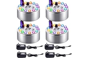 4 Pieces Halloween Ultrasonic Foggers with 12 LED Lights