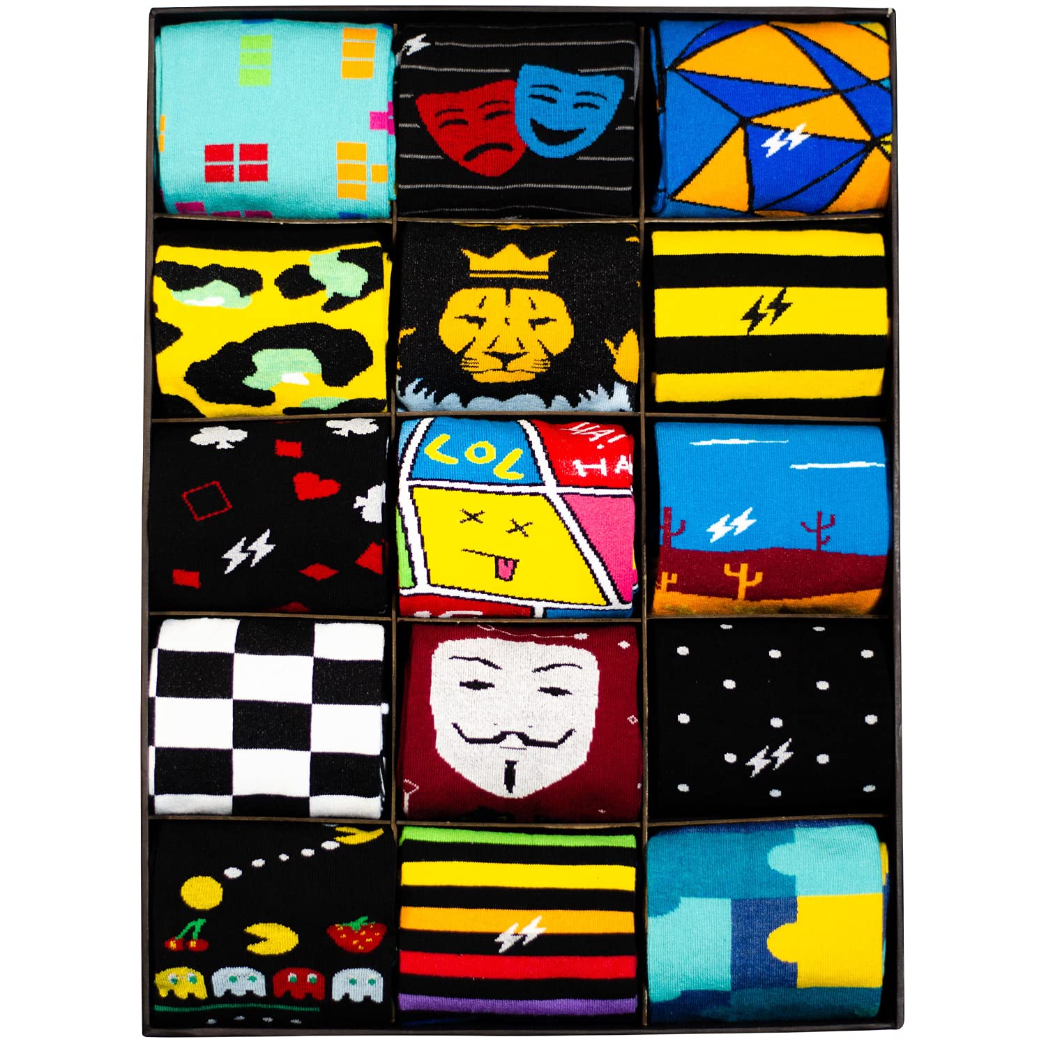 SOCK STELLARSockStellar Men's Cotton Socks | funky and colourful printed socks | Luxury socks Gift Box combo Pack of 15 pairs (designer socks | crew length | premium gift)