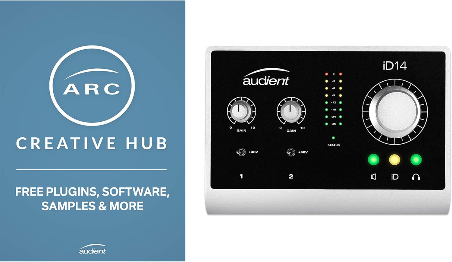 Audient iD14 USB Audio Interface front view