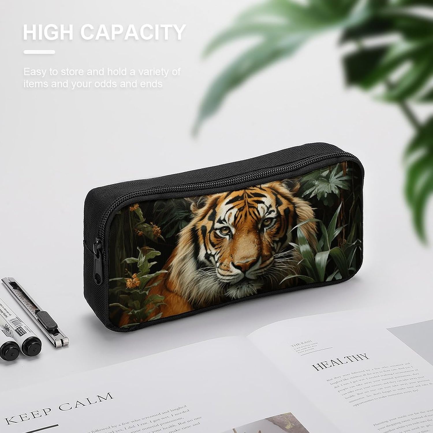 Large Capacity Pencil Case Multi-Purpose Makeup Pouch With Sturdy Zipper image 4