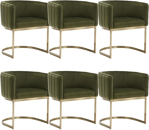 Miniatura 67 de Juego de 2 sillas de comedor modernas de terciopelo contemporáneas para cocina y comedor con brazos, sillas tapizadas de barril con marco de metal