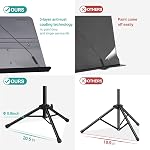 Vekkia Professional Portable Sheet Music Stand - Folding Adjustable Holder, with Carrying Bag, Sturdy for Instrumental Performance, Band & Travel