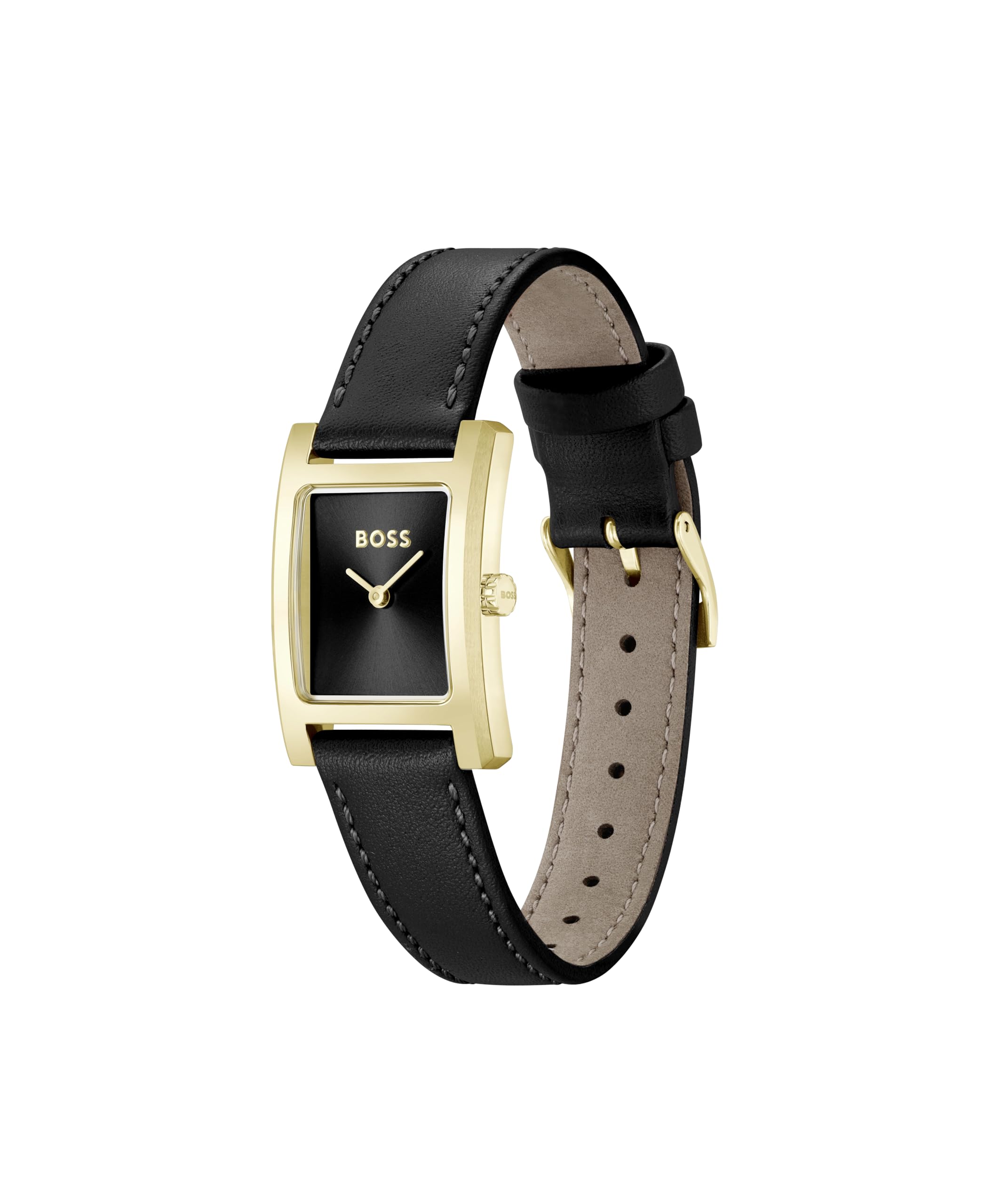 BOSS Zwei-Zeiger-Quarzwerk-Uhr für Damen Kollektion Lucy mit Schwarzes Lederarmband - 1502742