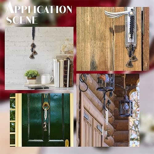 Miniatura 40 de OLYCRAFT 3 Pcs Witch Bells & Keychain Hangers - Moon Key Wiccan Bells Decor with Wood Beads Wind Chimes for Home Decor - 11.8 Inch